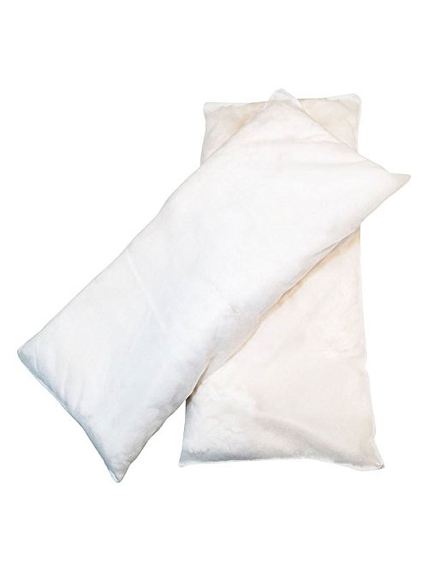 Two oil absorbent pillows